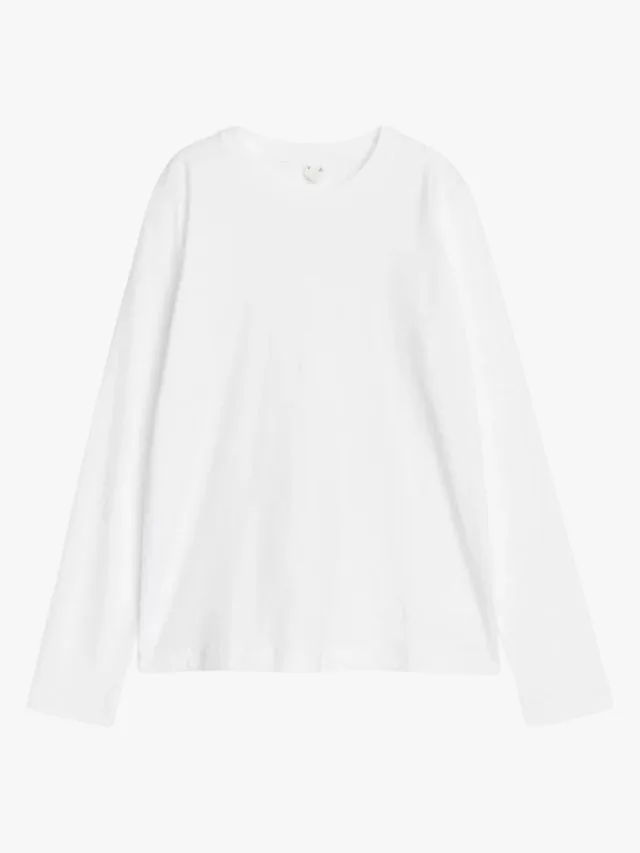 Arket white basic long sleeve top