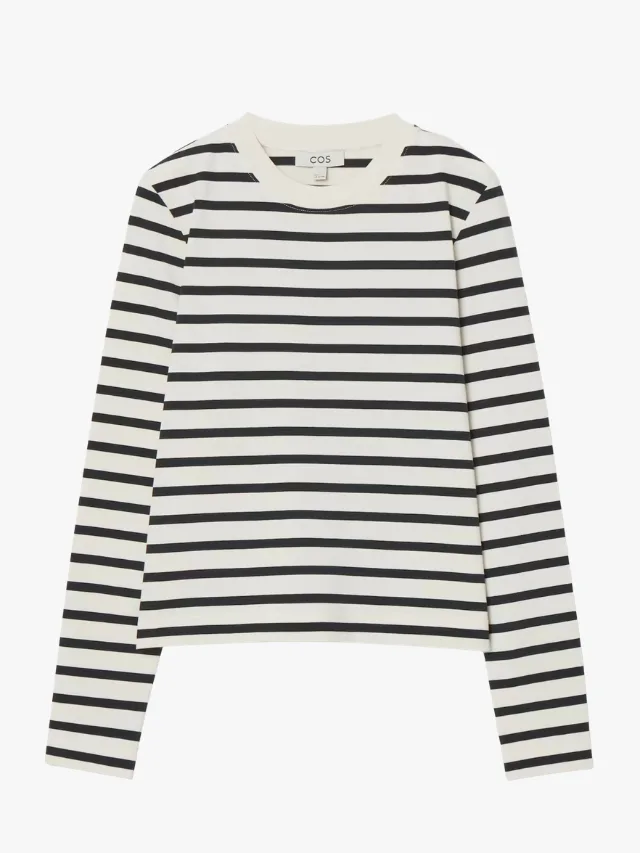 Cos black and white stripe long sleeve top