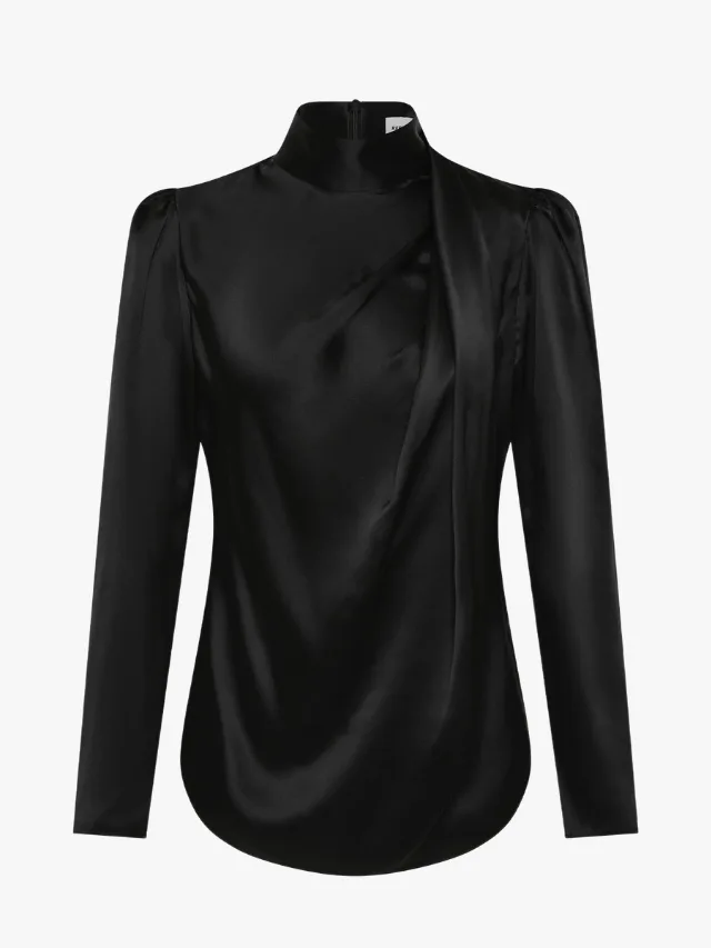 rebecca vallance long sleeve going out top black