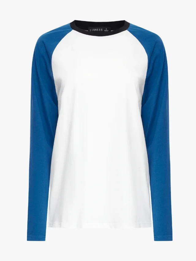 LIONESS long sleeve tshirt with blue sleeves 