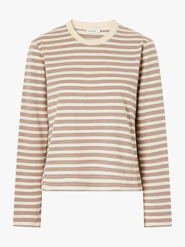 Kallmeyer brown and cream striped long sleeve top