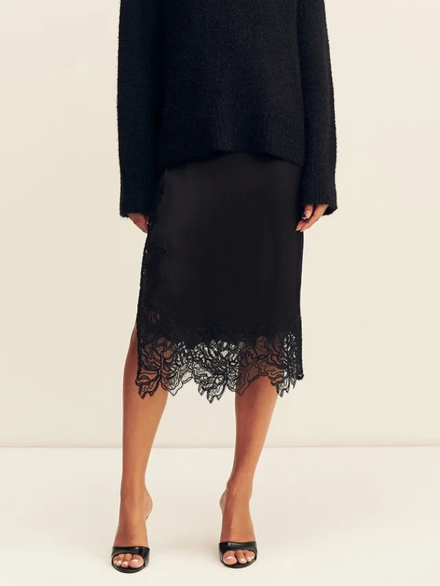 SHONA JOY
Eniko Lace Split Midi Skirt