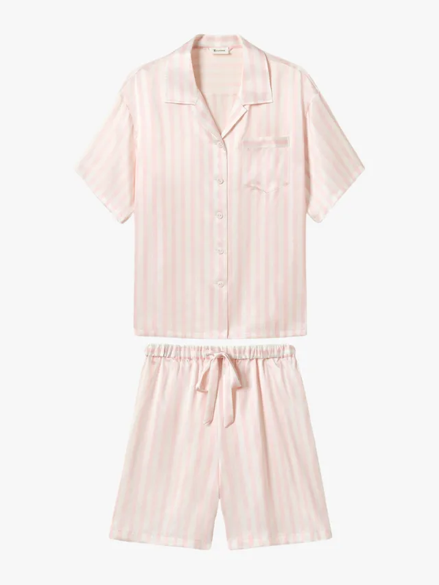 LILYSILK
Striped Charmeuse Short Pyjama Set