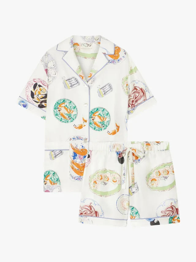 OLIVIA VON HALLE
Ingo Printed Silk-Satin Pajama Set