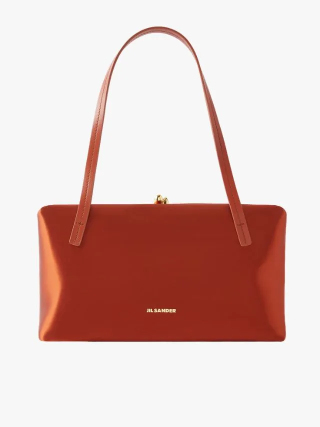 Jill Sander Orange satin shoulder bag