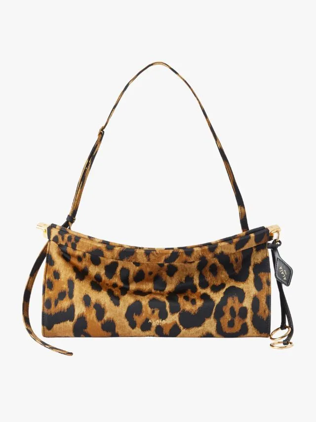Alaia leopard print satin shoulder bag