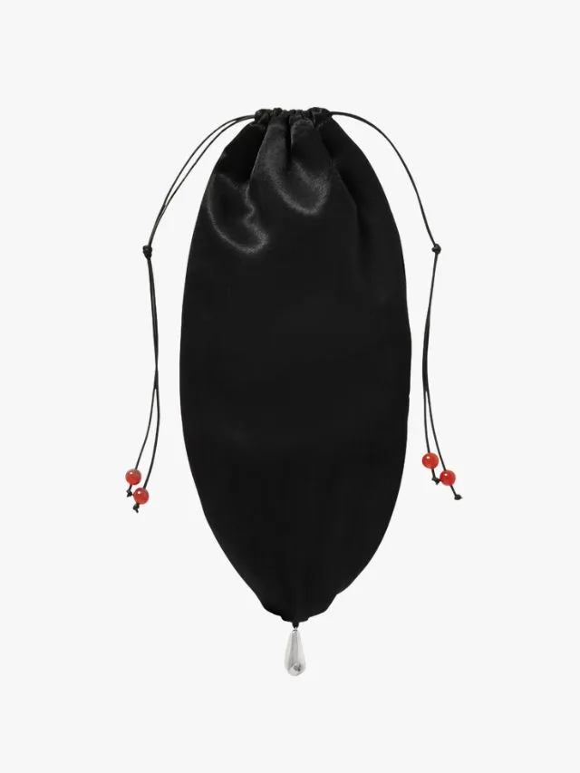 Sophie Buhai satin bag pouch with beaded drawstrings