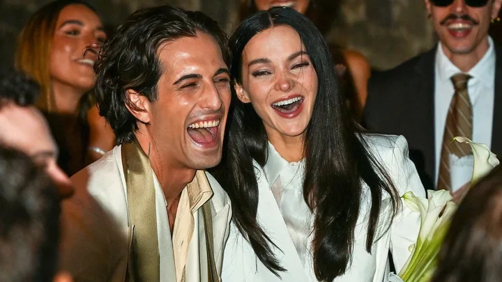 Dove Cameron & Damiano David Coordinated In Suits For Their Tuscan Wedding