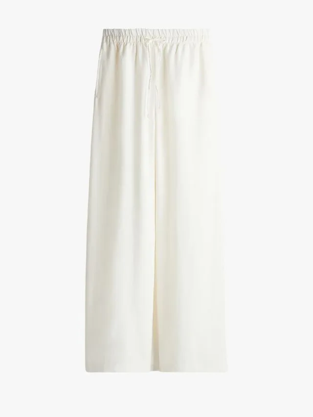 h and m White linen blend drawstring pants