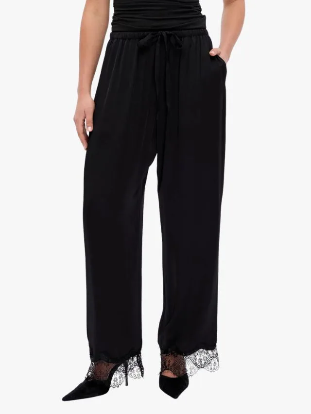 Minima Esenciales Maely Lace Trim Pants with drawstring waist
