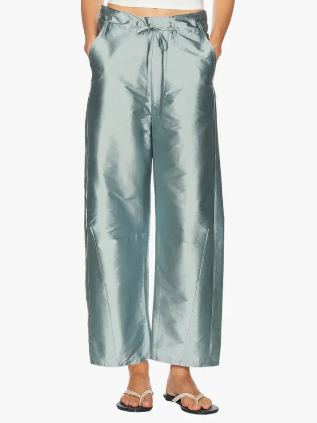 Techno Taffeta Drawstring Pants by Chan Luu in blue