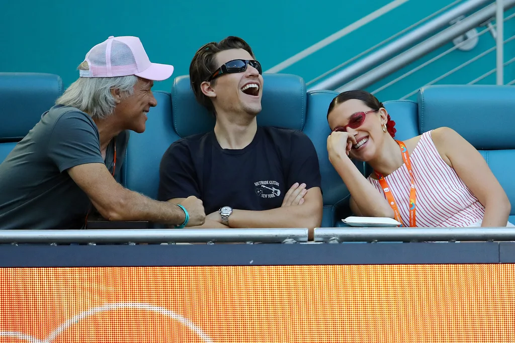 Jon Bon Jovi, Jake Bongiovi and Millie Bobby Brown