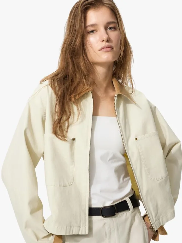 Uniqlo Zip Up Short Jacket from Uniqlo in Natural colour