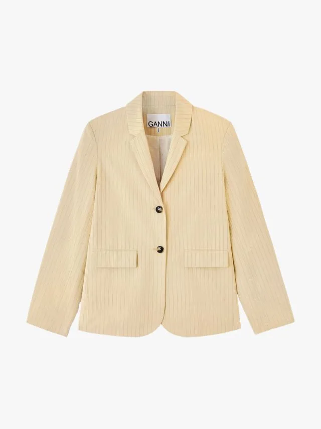 Ganni Beige Summer Sand Blazer Jacket