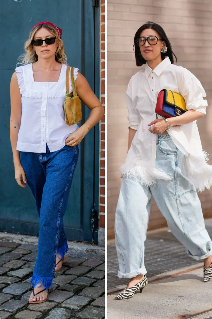Jeans-styling-with-white-blouse-embroidered-top