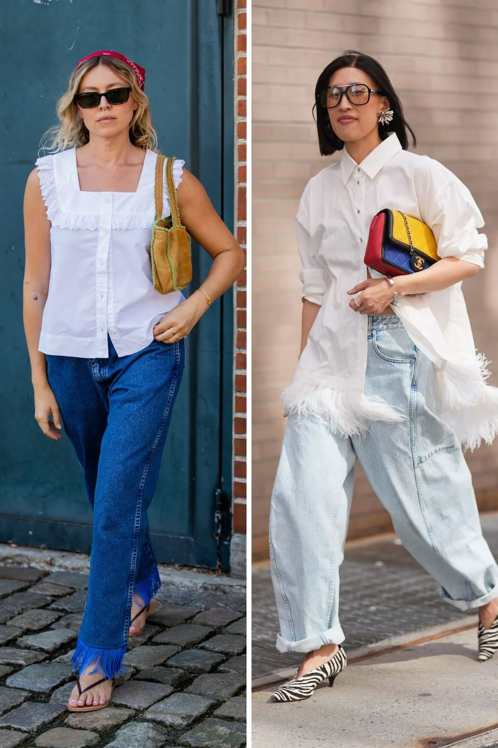 Jeans-styling-with-white-blouse-embroidered-top