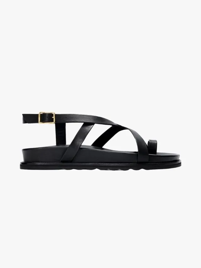 Bare Nicator black leather chunky sandals