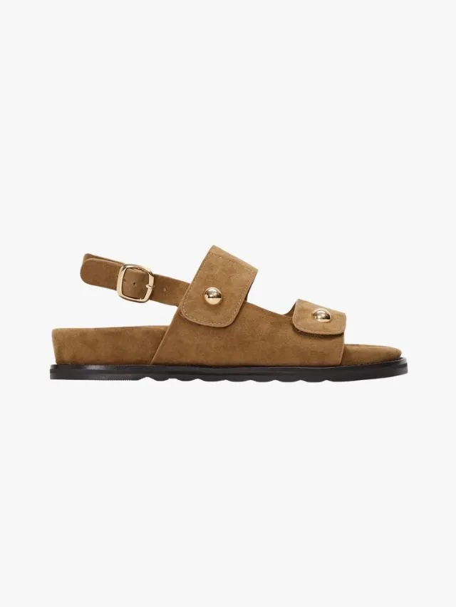 Bared Raven sandals in tan suede