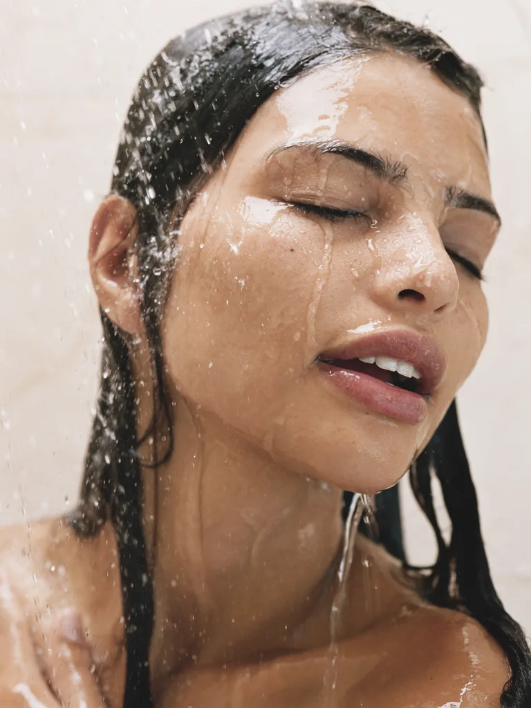 Woman showering