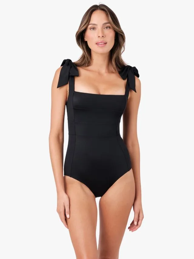 Une Piece UPF50 Classic Square Neck One Piece Swimsuit Black
