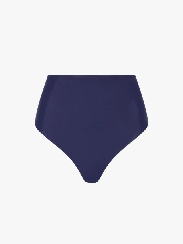 Acqua brand upf50 high waist bikini brief in navy