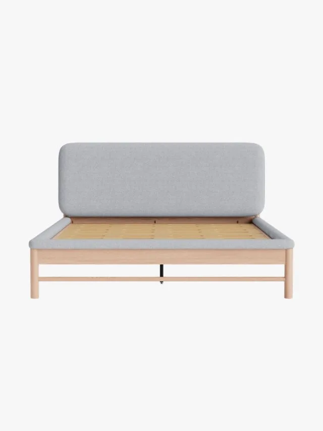 Koala Paddington semi-upholstered bed frame with timber base