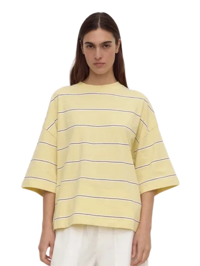 yellow striped oversize tee