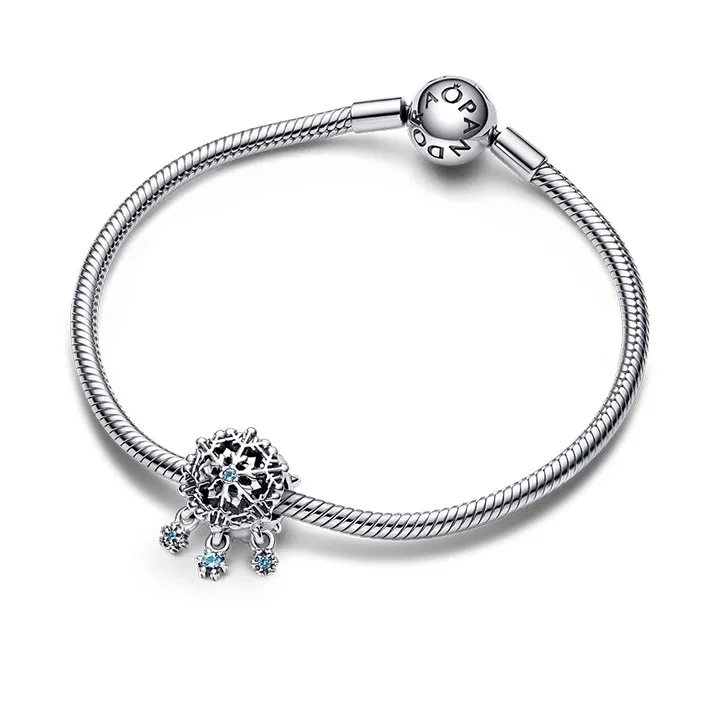 pandora moments icy snowflake drop charm