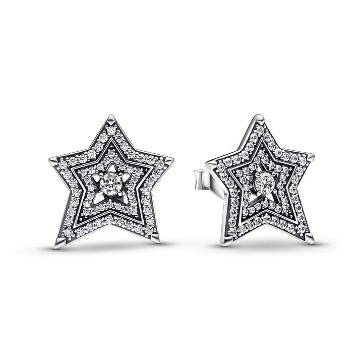 Pandora Moments celestial asymmetric star stud earrings