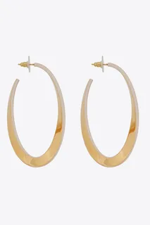 Oval Curved Hoop Earrings