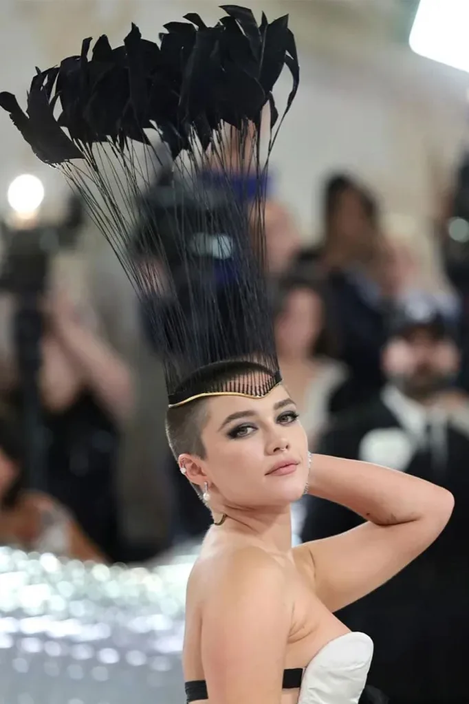 Florence Pugh Met Gala 2023 shaved head