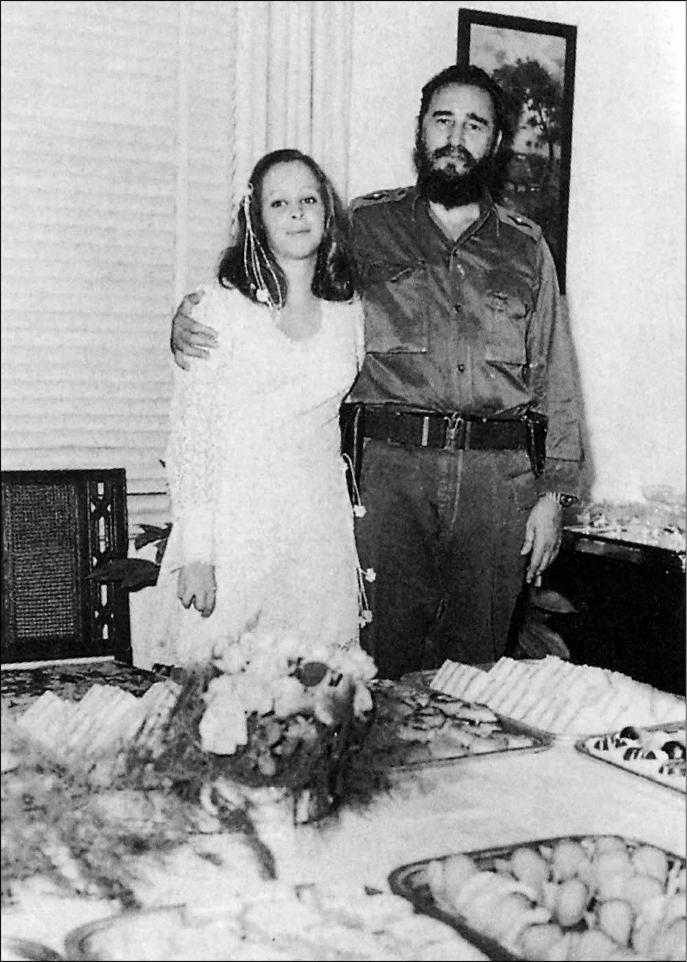 with daughter Alina on her wedding day in 1973;