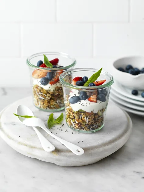 Chia Seed Toasted Muesli with Yoghurt and Berries