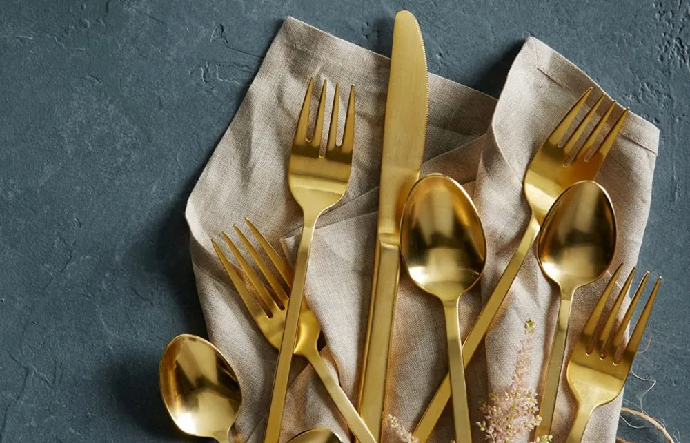 Gold cutlery