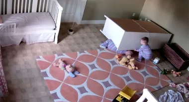 Shocking Video Footage Shows Two-Year-Old Boy Rescuing Twin Brother From Fallen Furniture