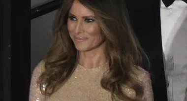 Melania Trump Dons Figure-Hugging Gold Gown At Pre-Inauguration Dinner