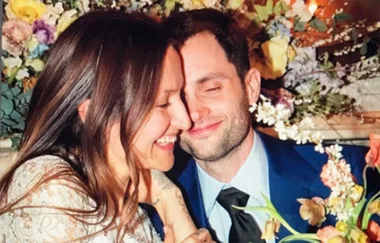 New Photos Emerge From Penn Badgley And Domino Kirke’s “Completely Unusual” Vegan Wedding