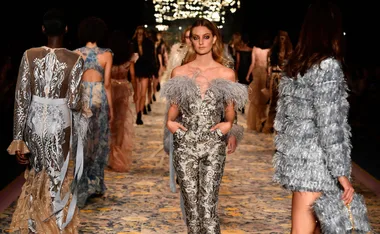 Sequins shower Fashion Week runways