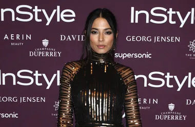 Jessica Gomes dazzles in gold column gown