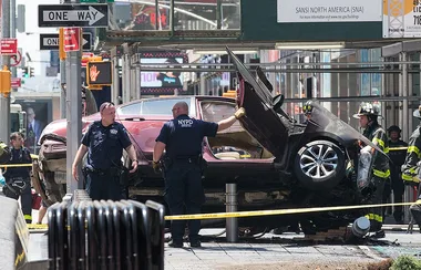 Speeding Car Drives Into Pedestrians In Times Square