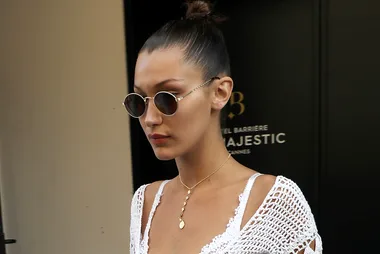 Bella Hadid Is Done With Naked Dresses; Wears See-Through Crochet Instead