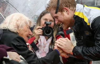 These Photos Of Prince Harry Kissing A 97-Year-Old Widow In Sydney Will Melt Your Heart