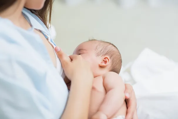 Woman breastfeeding.