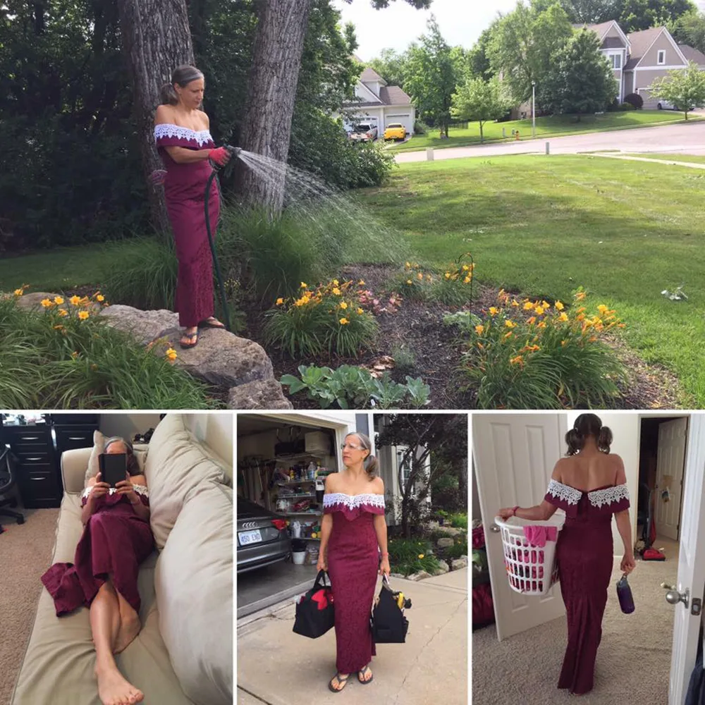 woman reuses old 90s bridesmaid dress