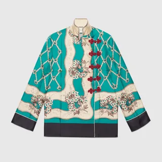 Garden chains print silk shirt