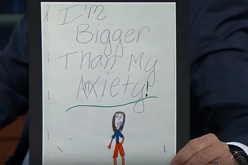 emma stone stephen colbert anxiety drawing