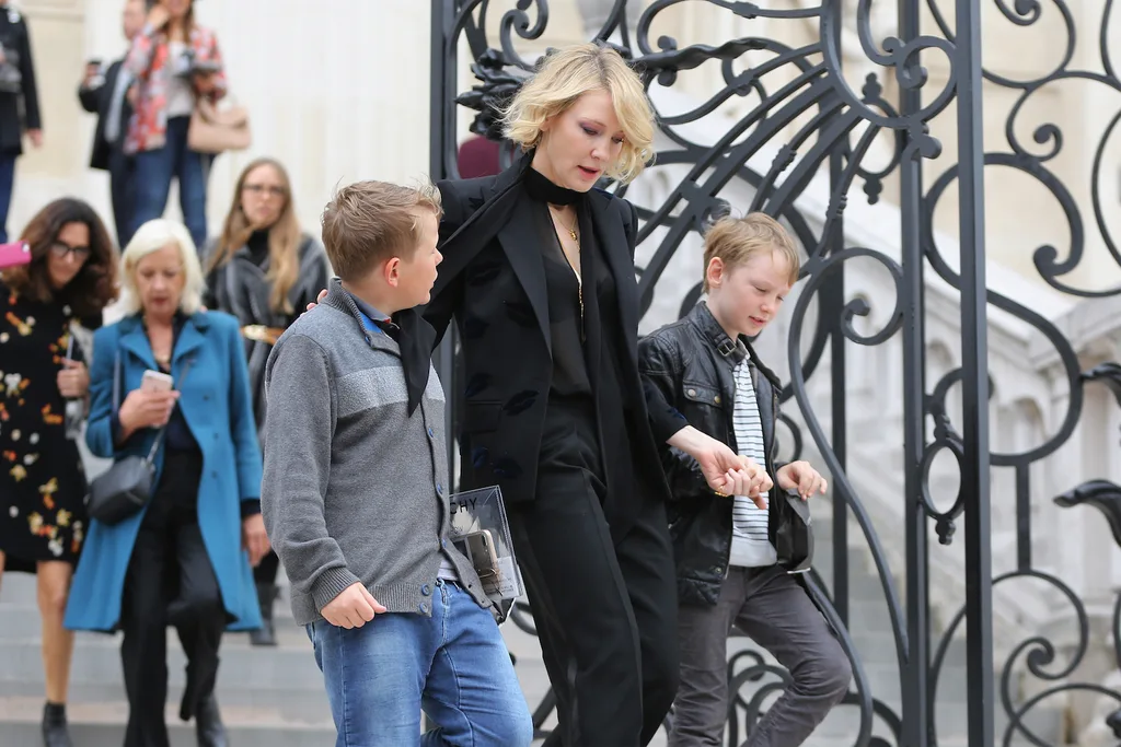 Cate Blanchett sons paris Fashion Week