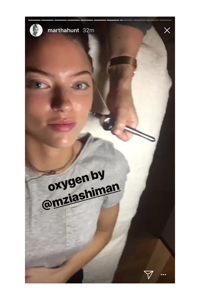 martha hunt oxygen facial