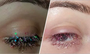 Someone Has Glued Tinsel To Their Eyelashes To Create A New Christmas Accessory