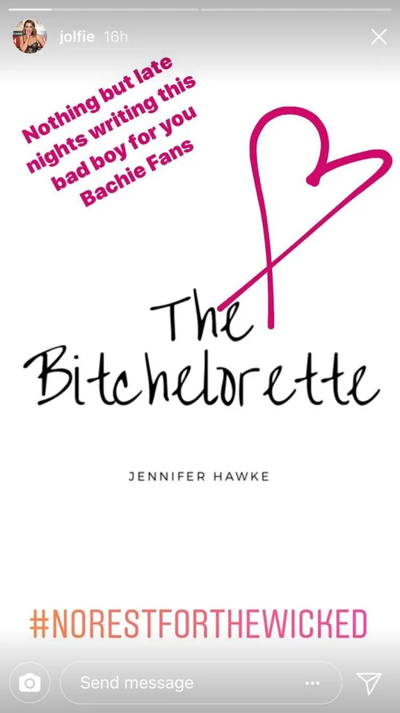 Bachelor Jen Hawke writing book